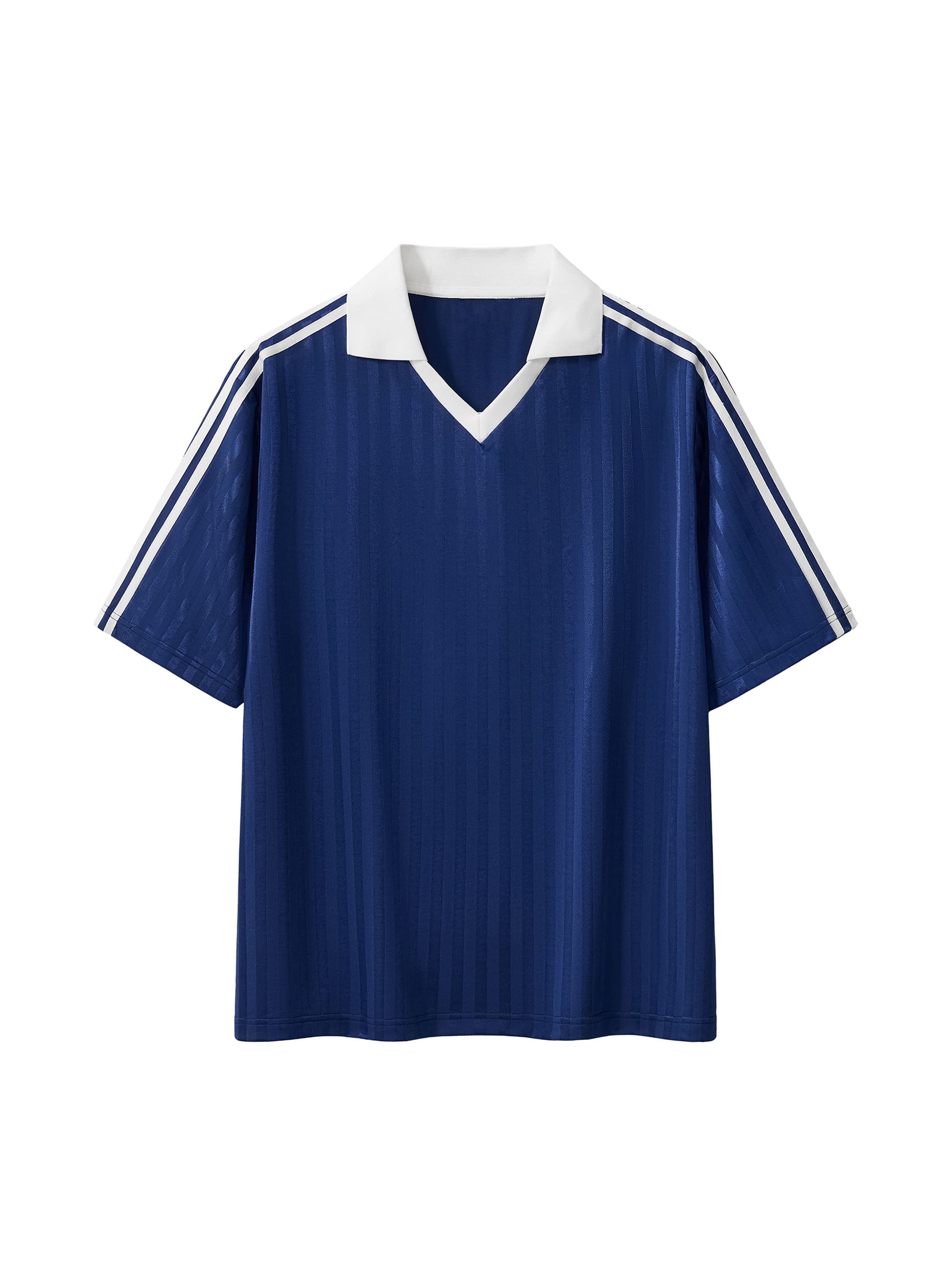 Custom Contrast Collar Striped Soccer Jersey — Activewear