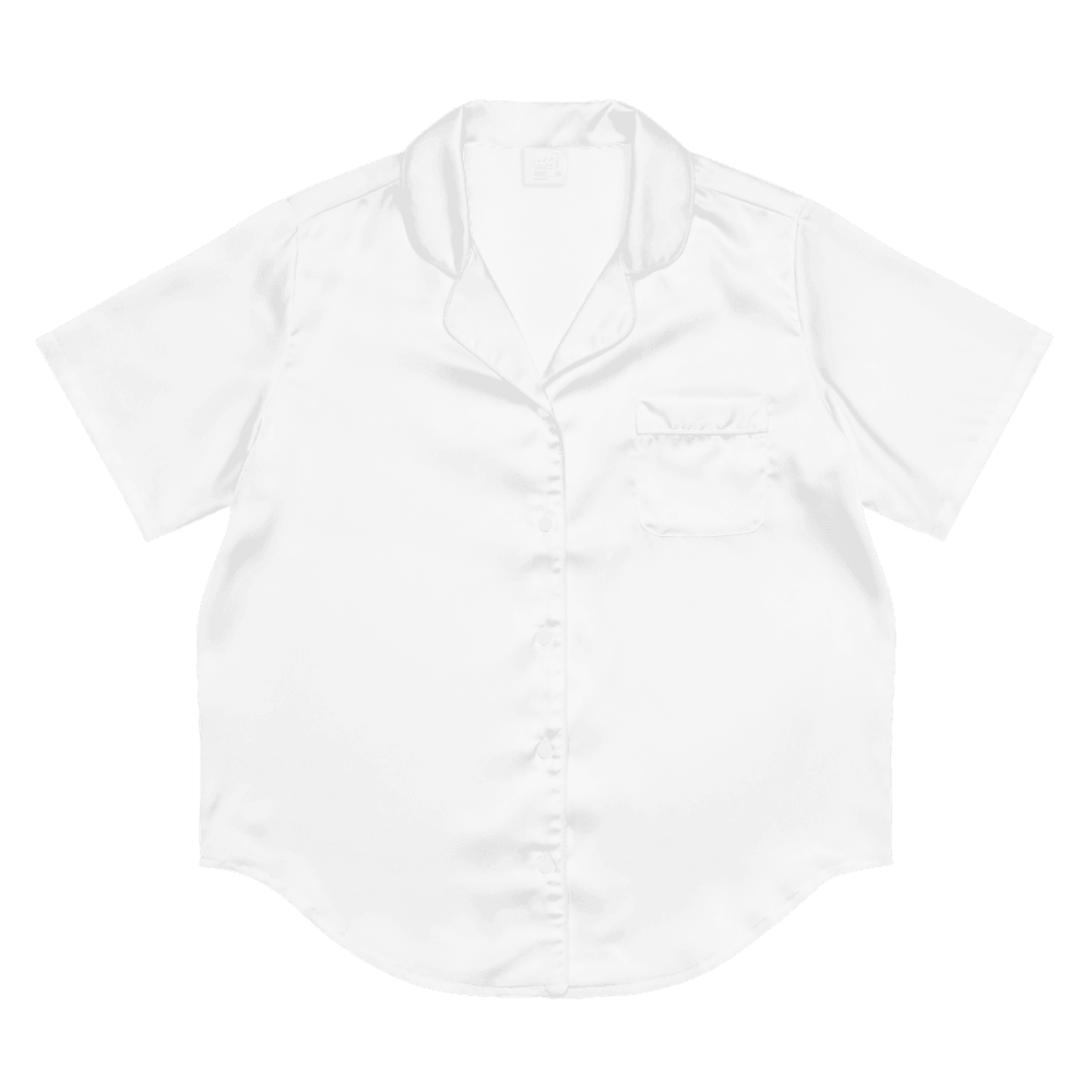 All-Over Print Women's Pajama Top — Flat lay · label_inside