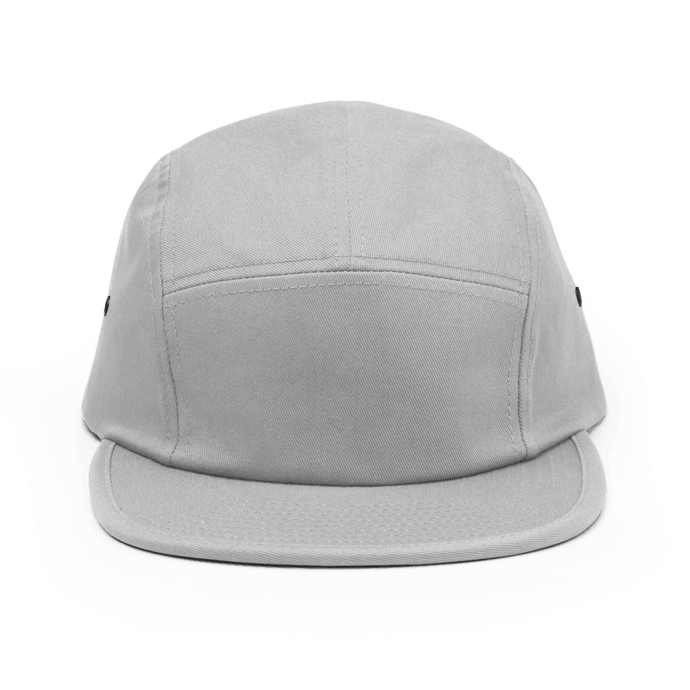 Embroidered 5-Panel Cap — front · Black