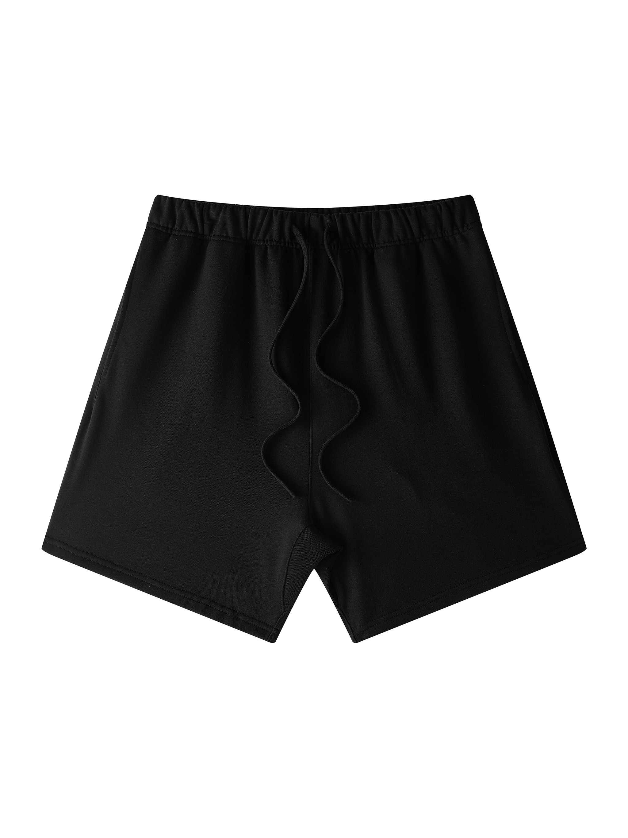 Loose Fit Cotton Blend Shorts — Black