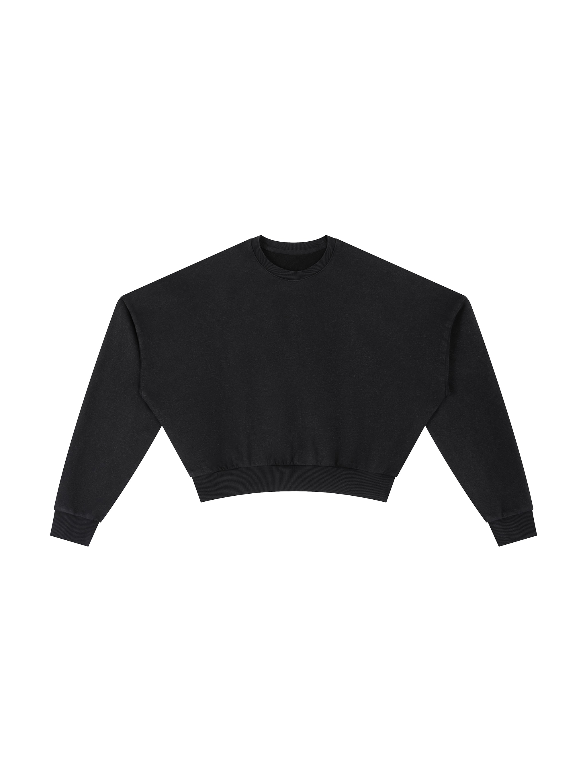 Vintage Washed Cropped Sweatshirt — Black