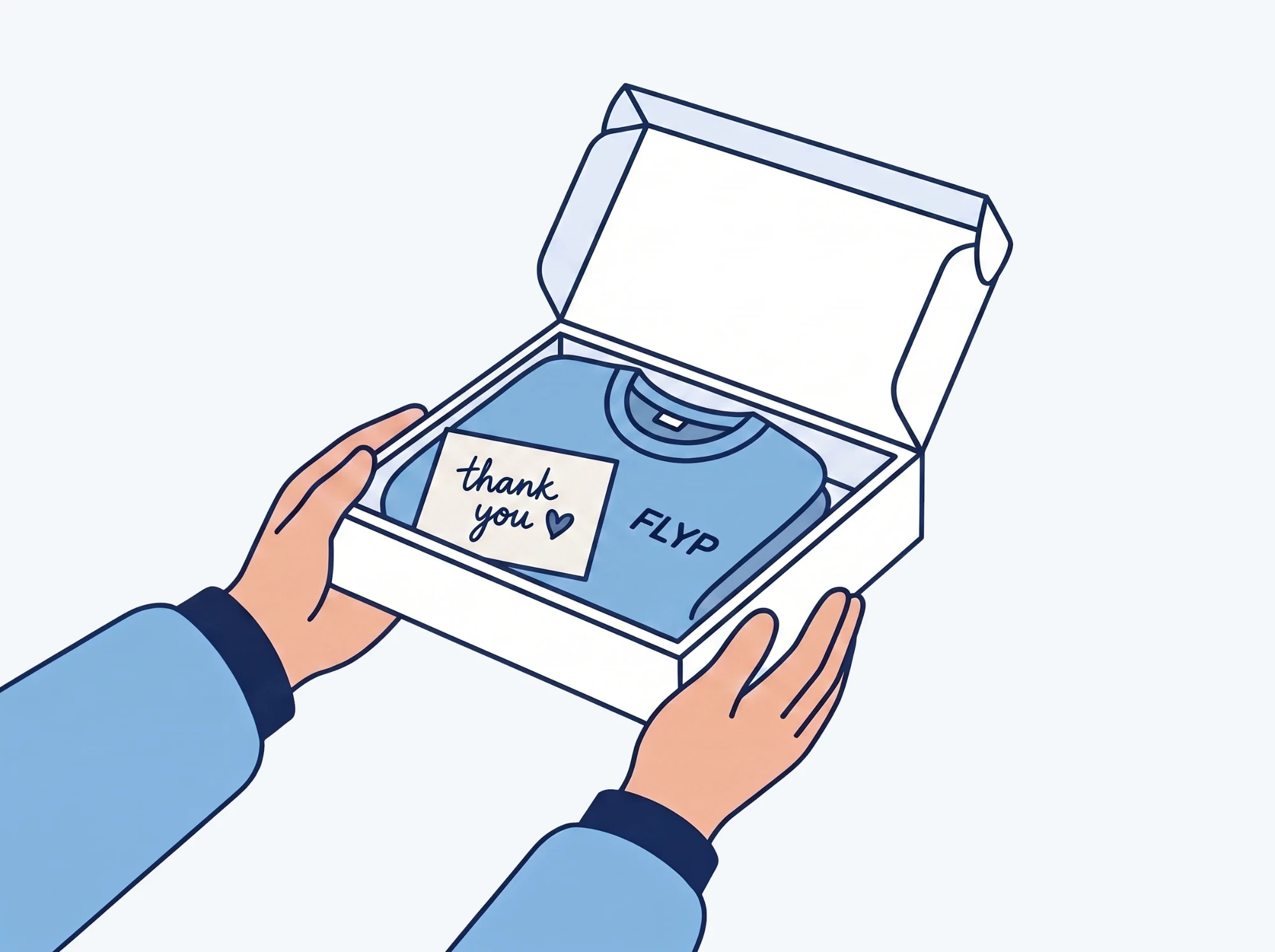 Client unboxing a branded gift