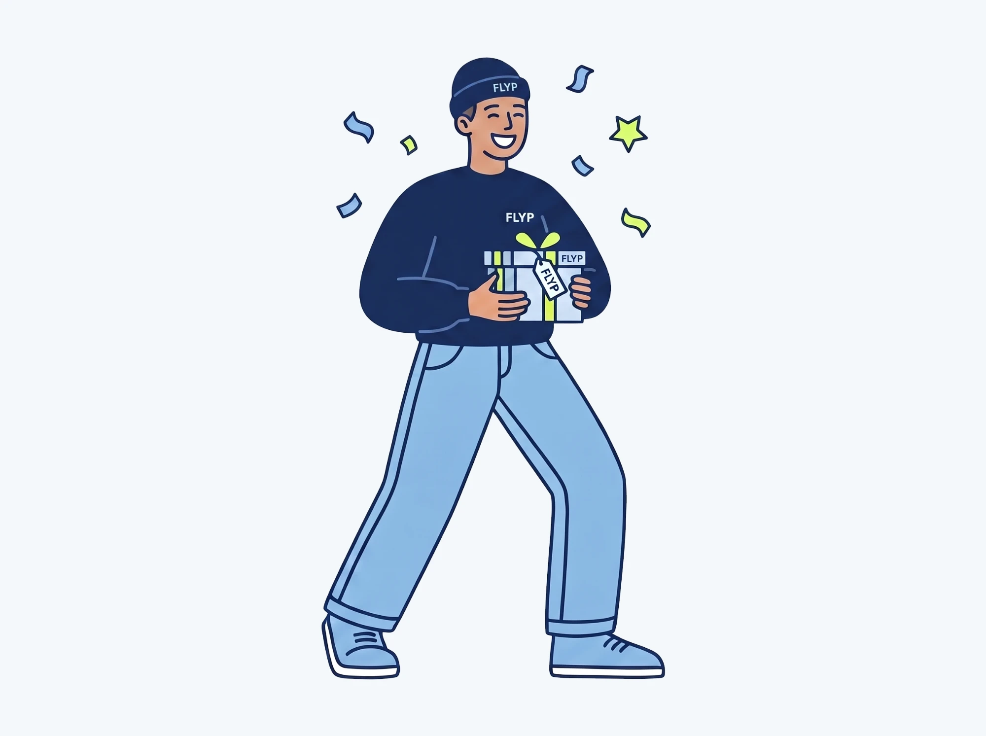 Employee celebrating a milestone gift