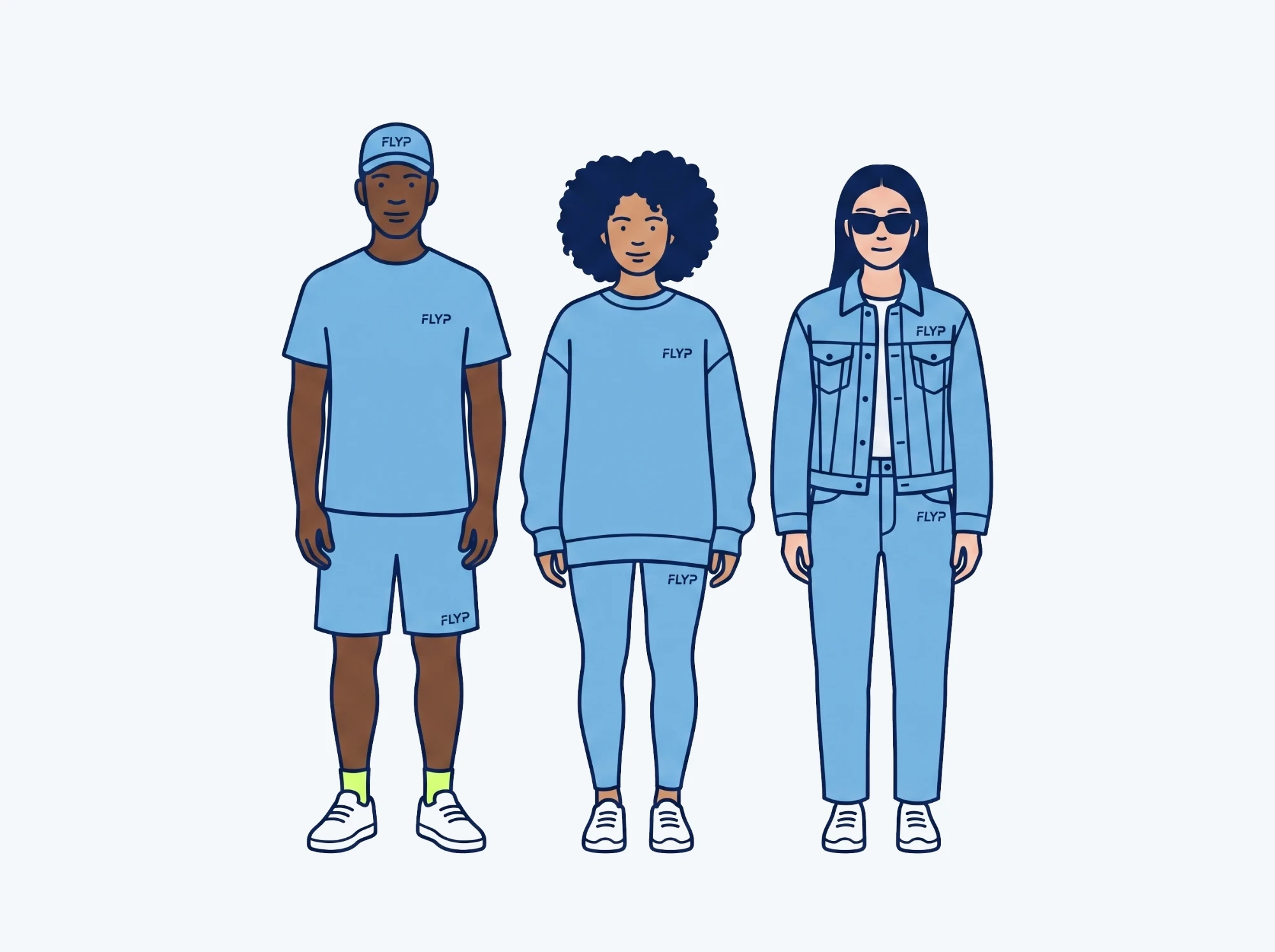 Team wearing company merch together